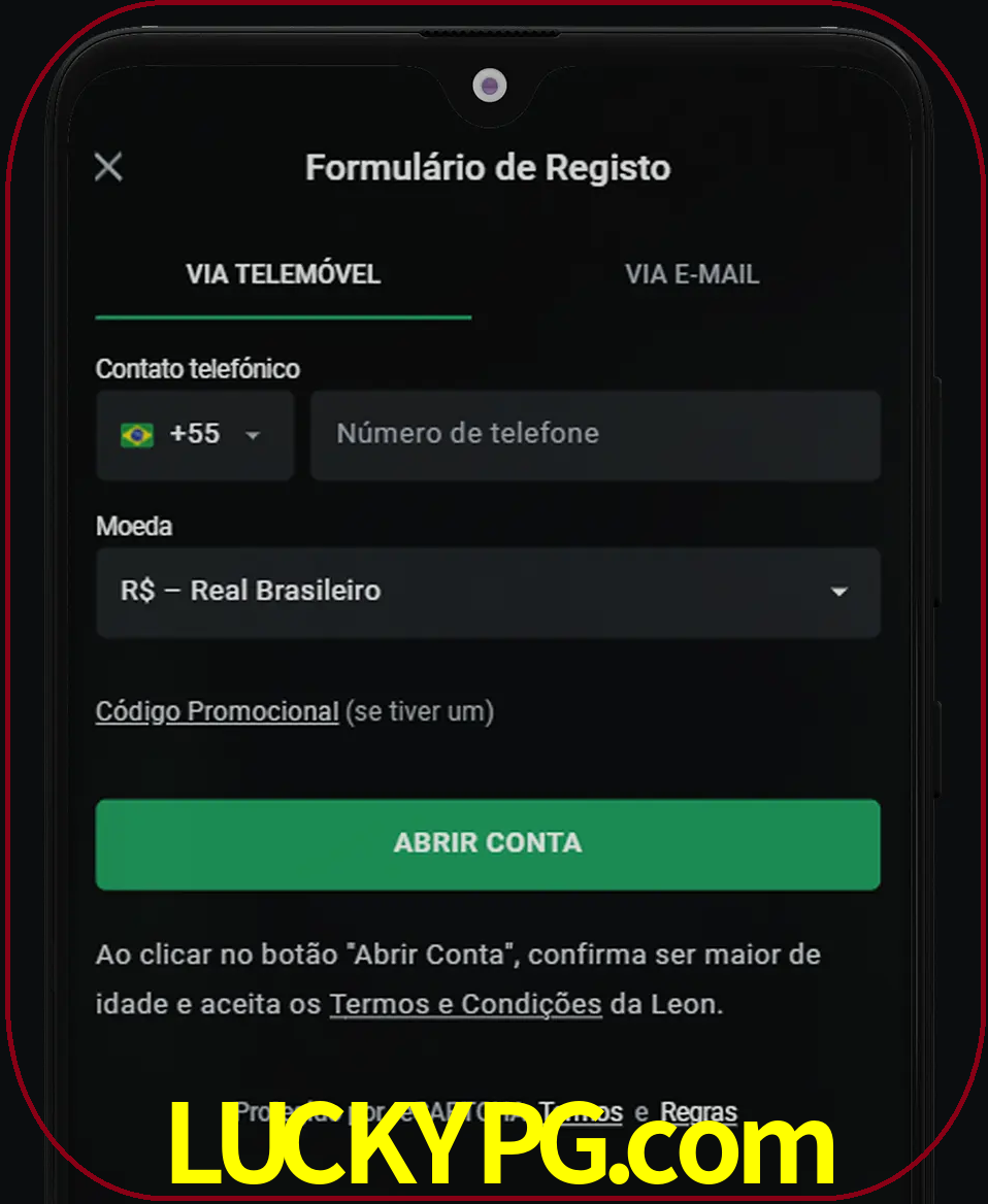 Abra o aplicativo e inicie o processo de registro.