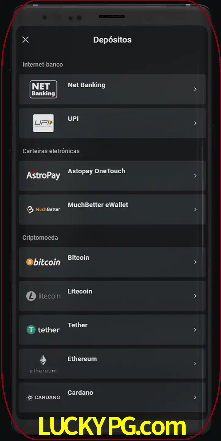 Você pode usar métodos alternativos de depósito.